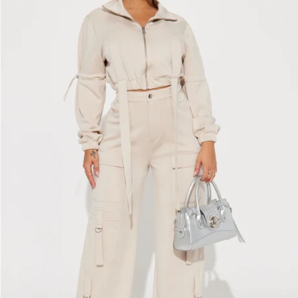 Taupe Cargo Pant Set